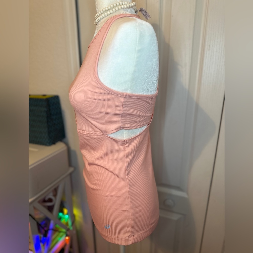 ASICS Light Pink Ribbed Racerback Top (M) - Picture 2 of 11